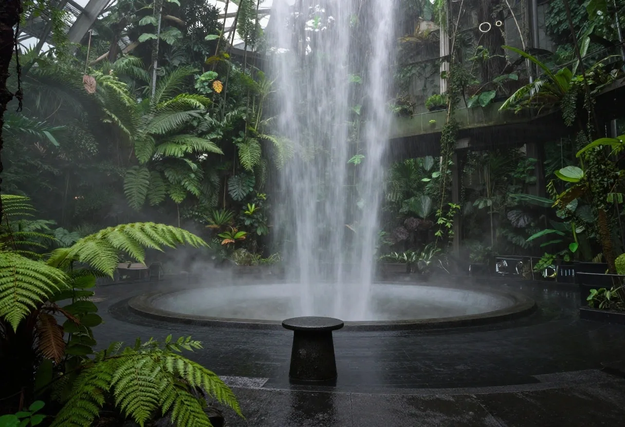 Mist over the Cloud Forest waterfall